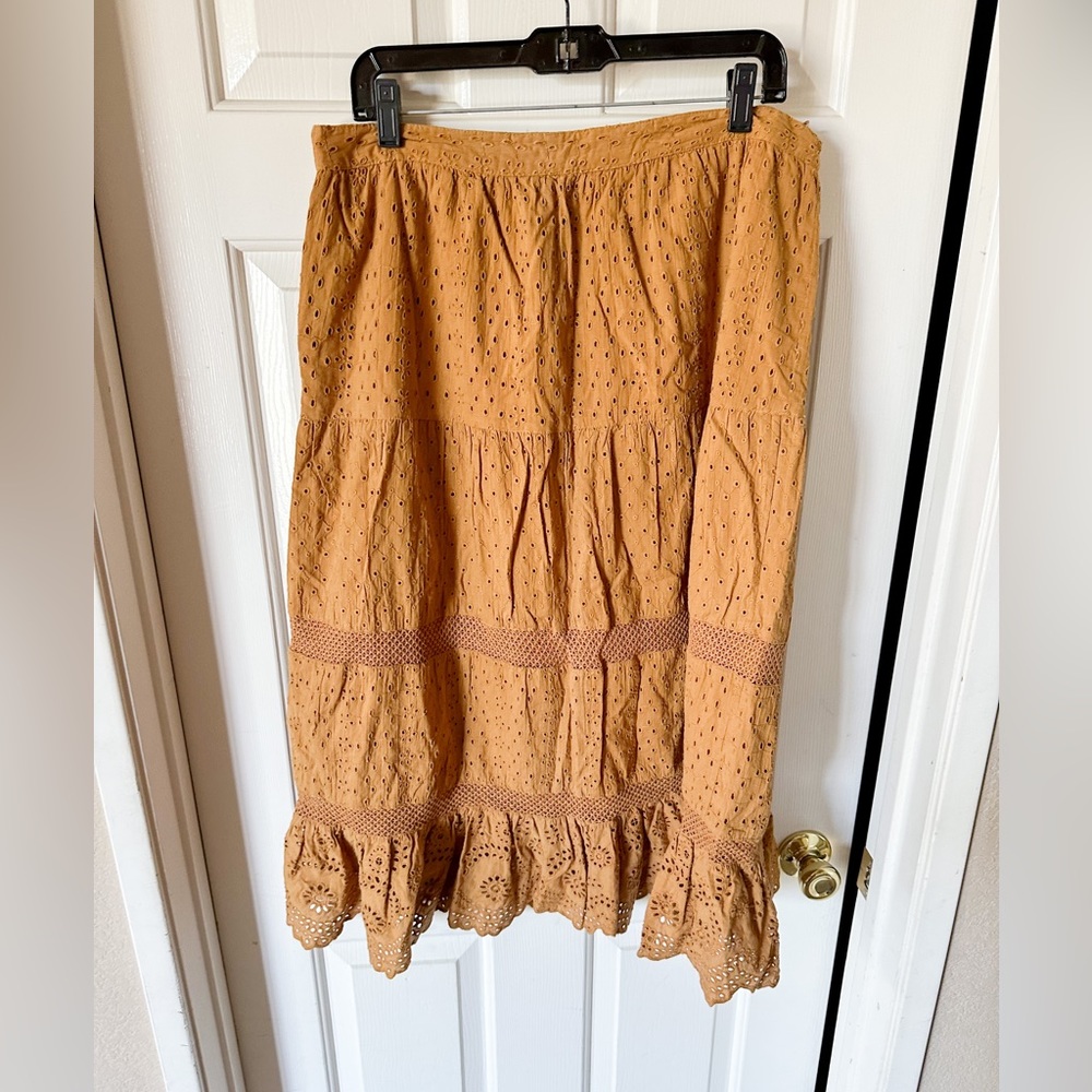 Mustard Tiered Full- Length  Skirt